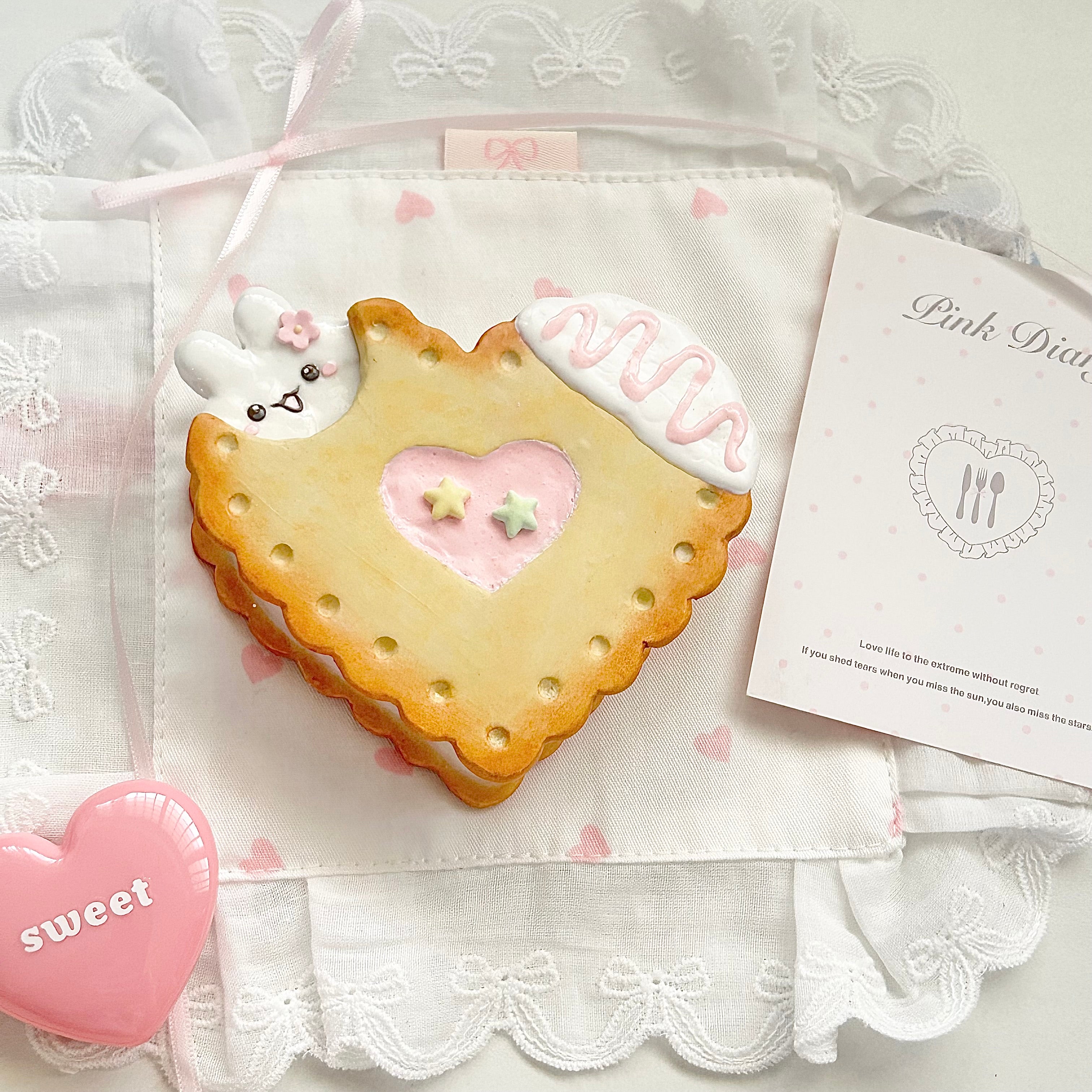 Sheepybunnie Cookie Heart Trinket