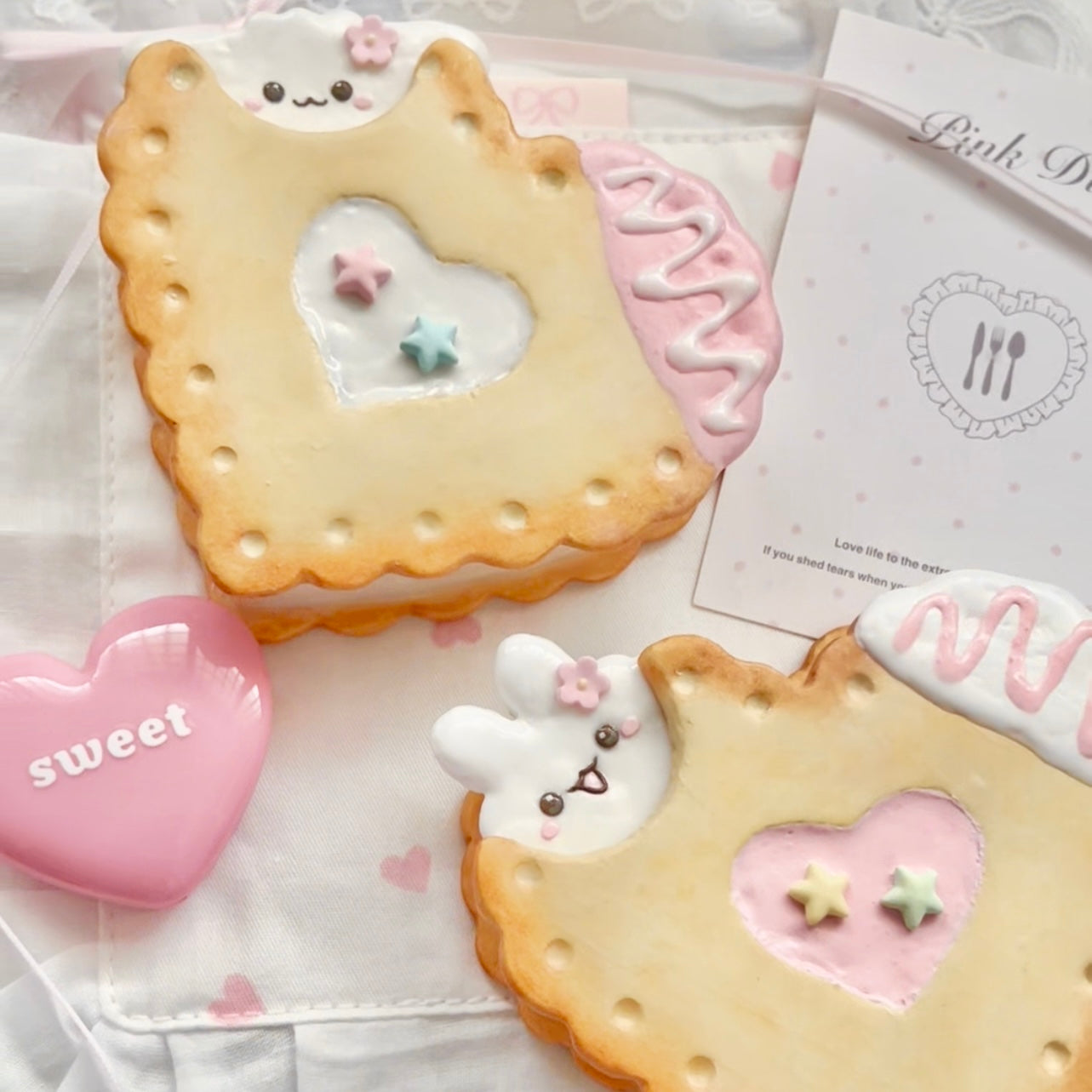 Sheepybunnie Cookie Heart Trinket