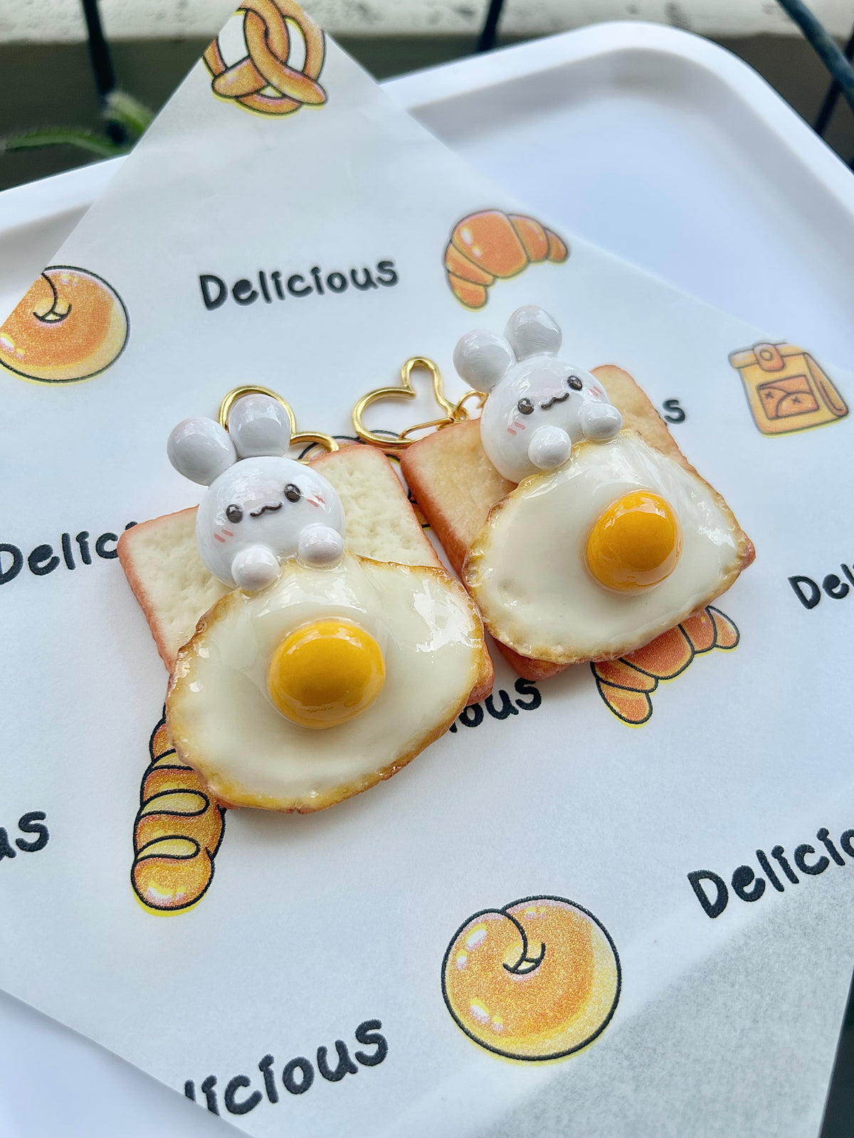 Bunnie Egg Bread/Toast Magnet or Keychain