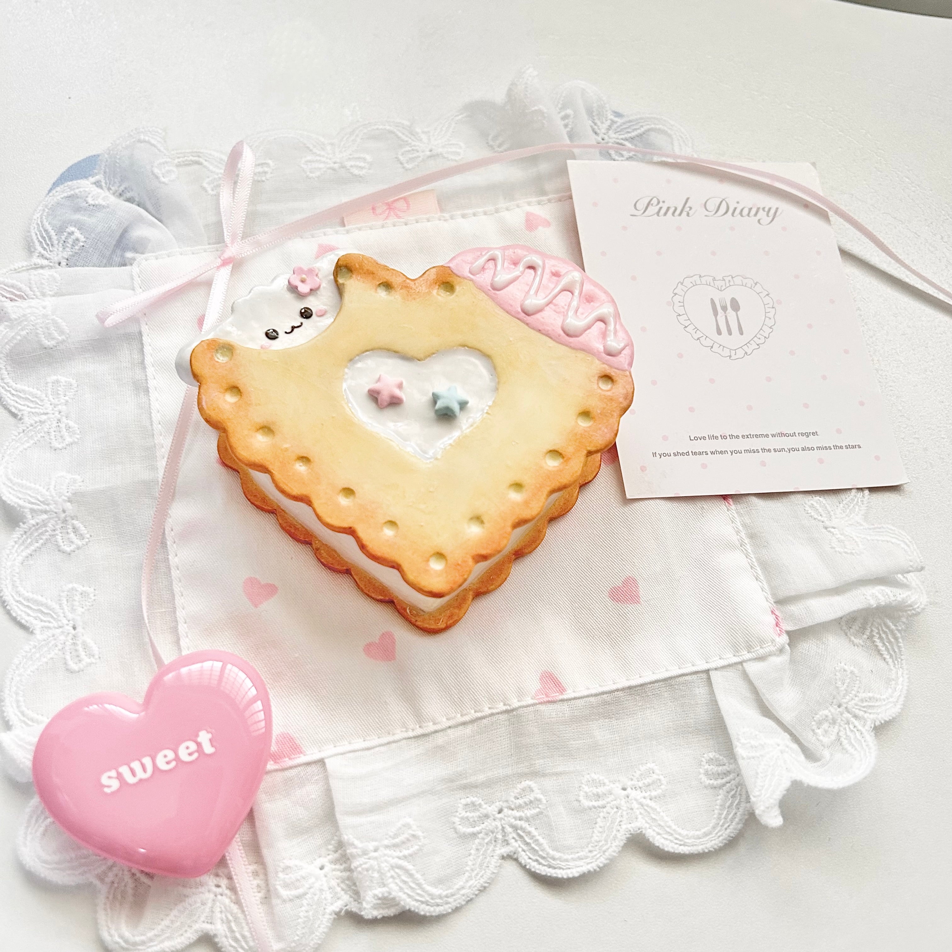 Sheepybunnie Cookie Heart Trinket