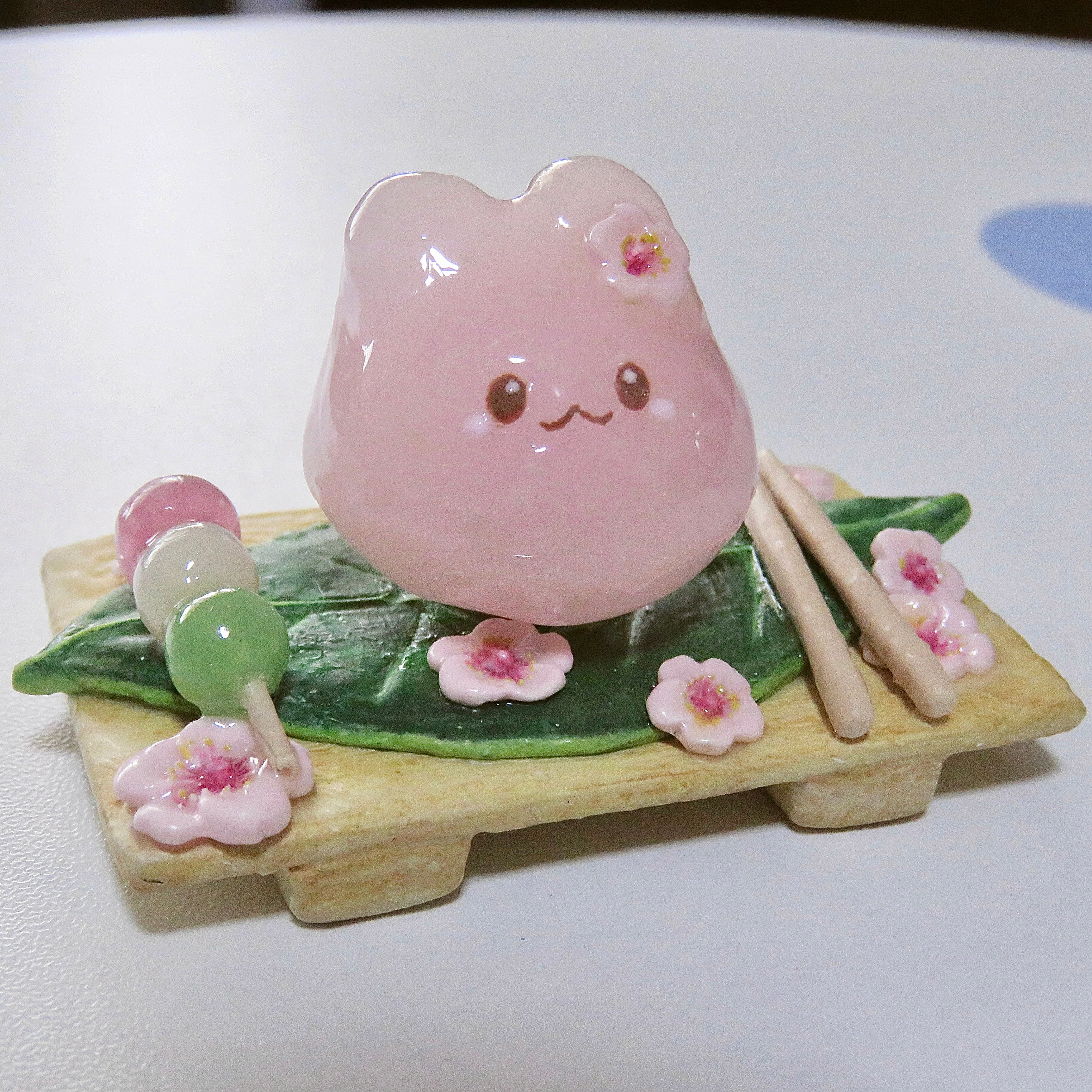 Bunnie Sakura Mochi Spinner/Desk friend (Made-to-order)