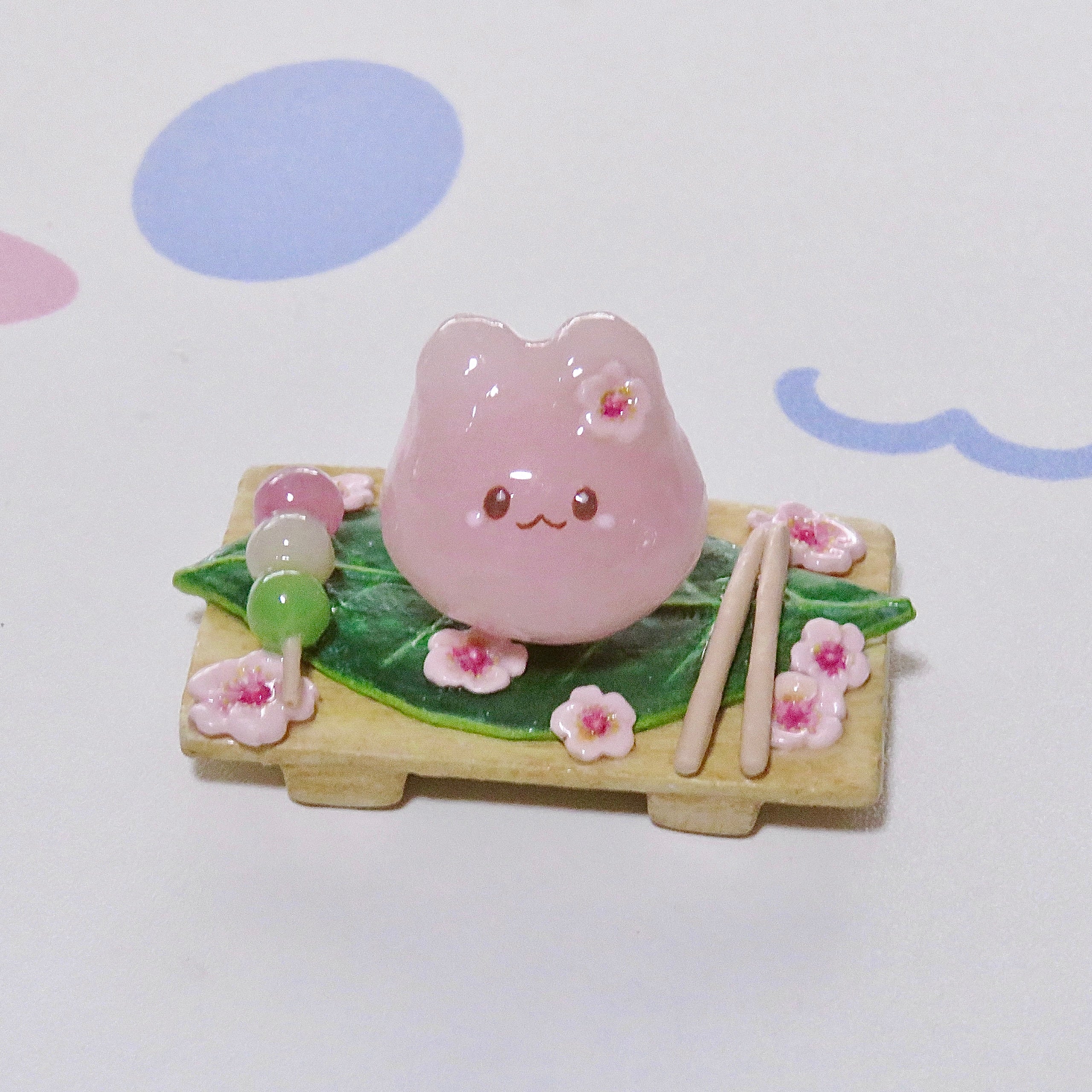 Bunnie Sakura Mochi Spinner/Desk friend (Made-to-order)