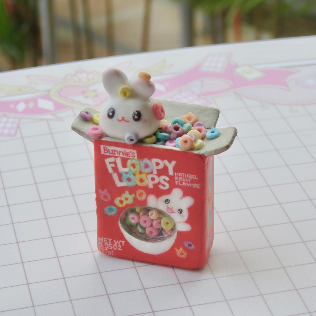 Froot Loops Inspired Bunny Shaker Keychain (Made-to-Order)