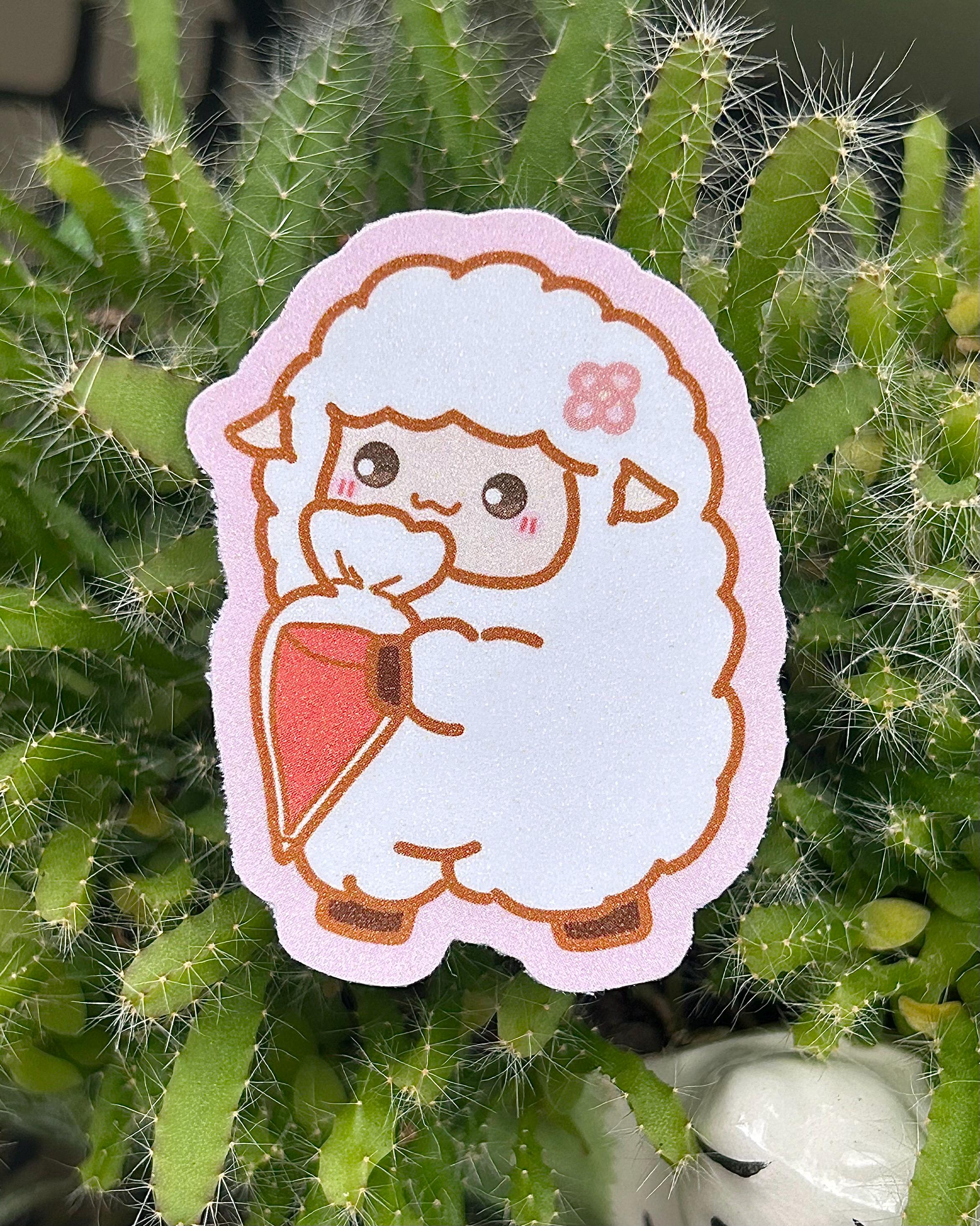 Glitter die-cut bunny and sheep stickers
