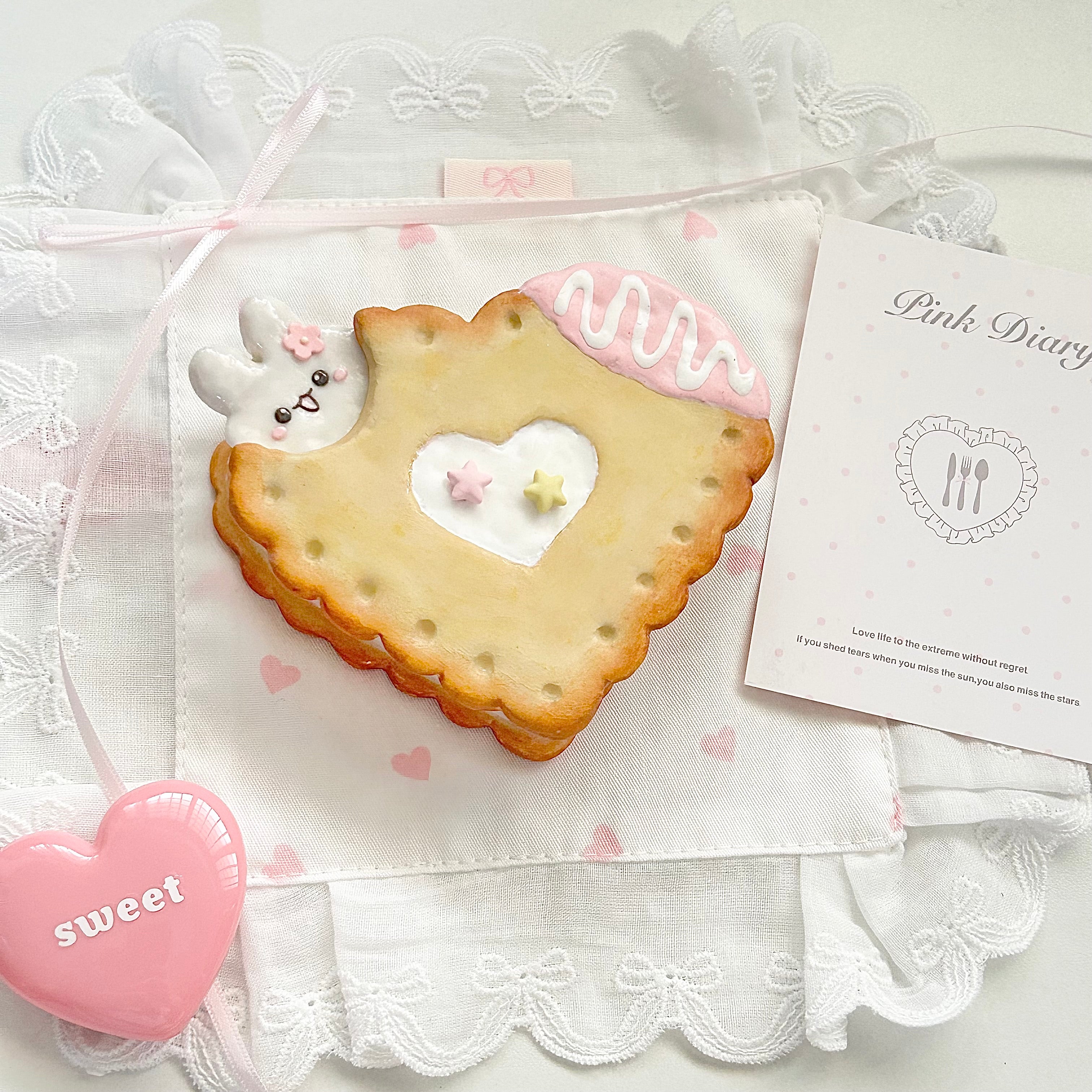 Sheepybunnie Cookie Heart Trinket