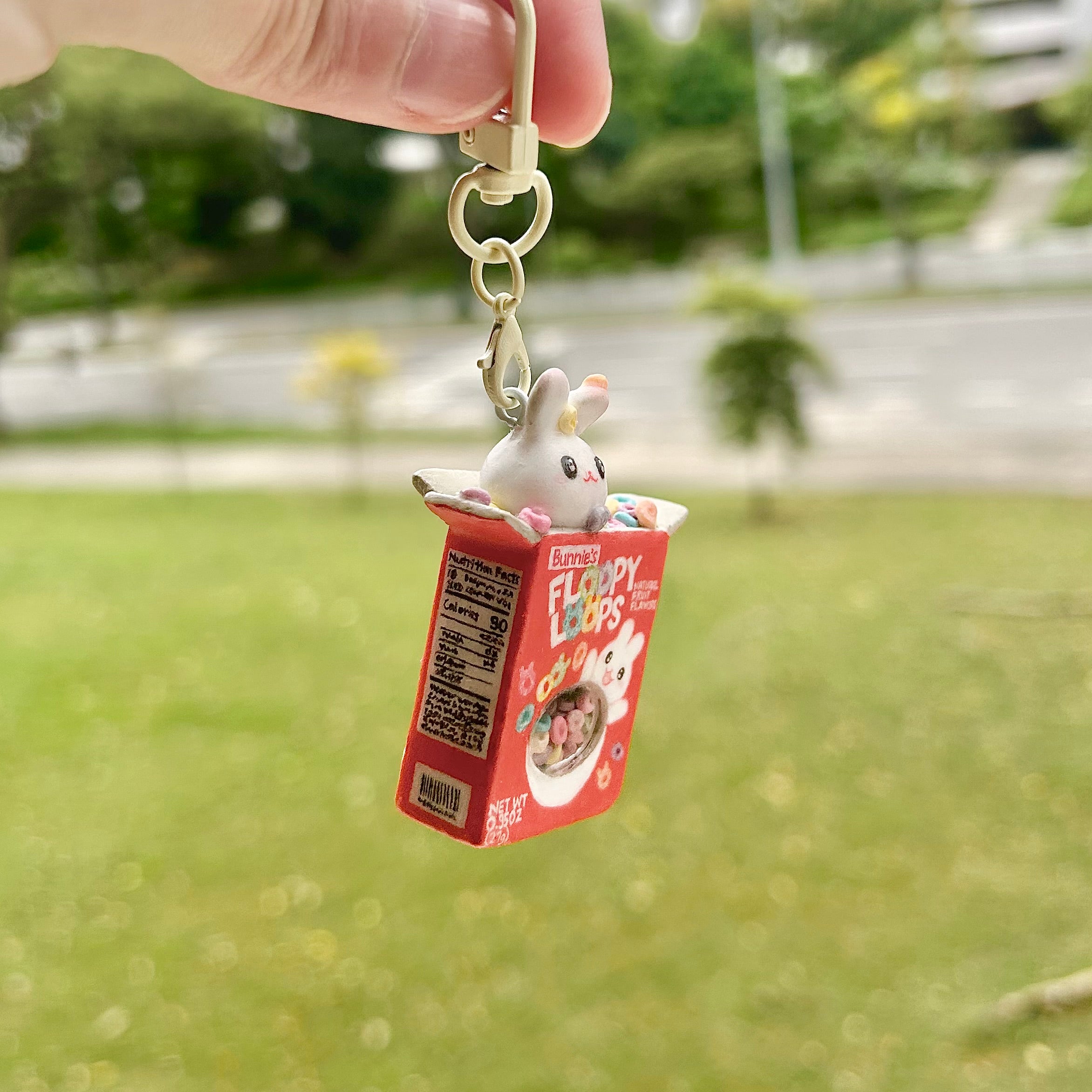 Froot Loops Inspired Bunny Shaker Keychain (Made-to-Order)