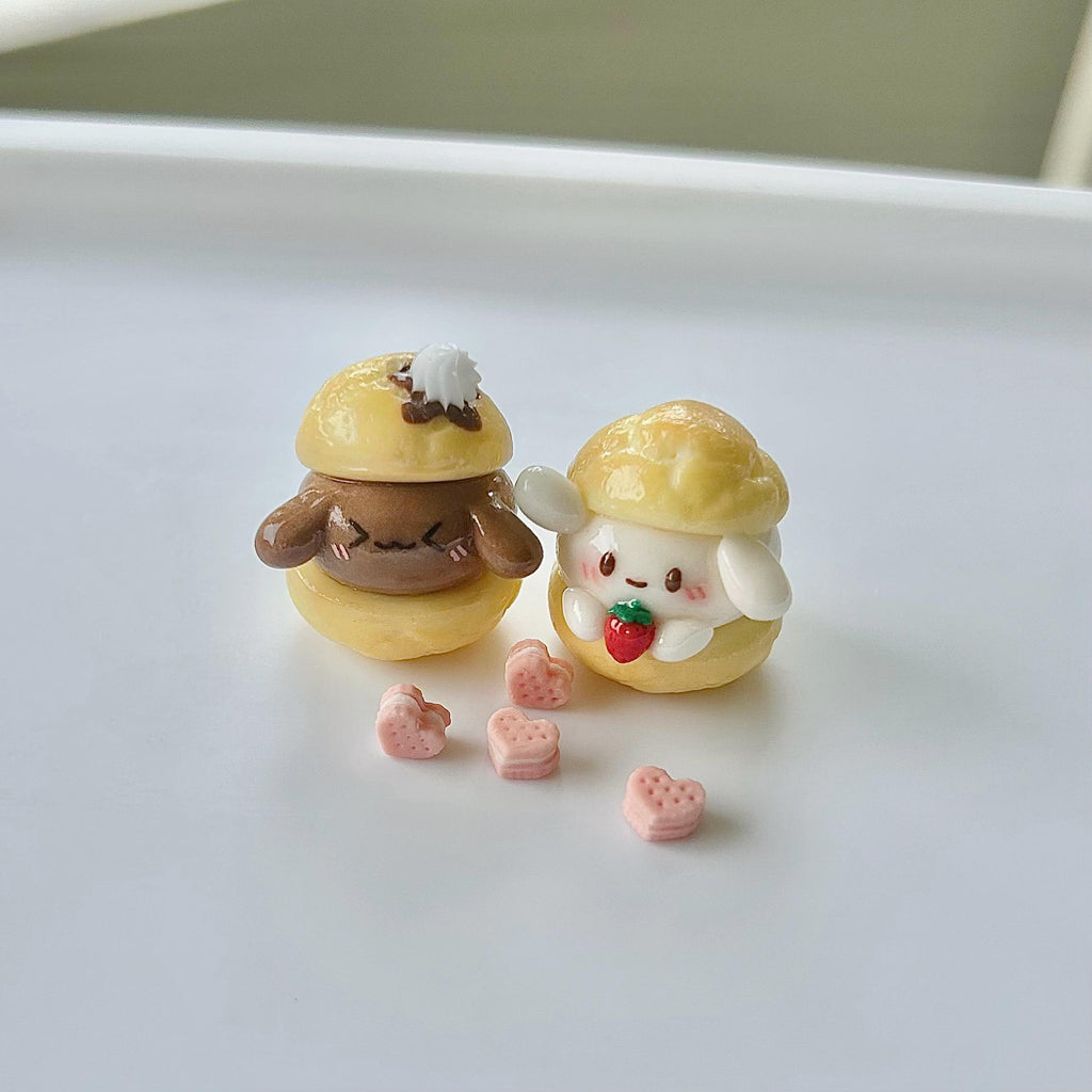 Bunnie Cream Puff/Choux Pastry Keychain