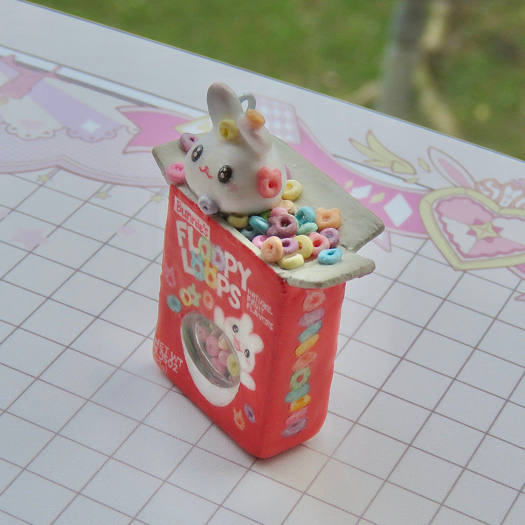Froot Loops Inspired Bunny Shaker Keychain (Made-to-Order)