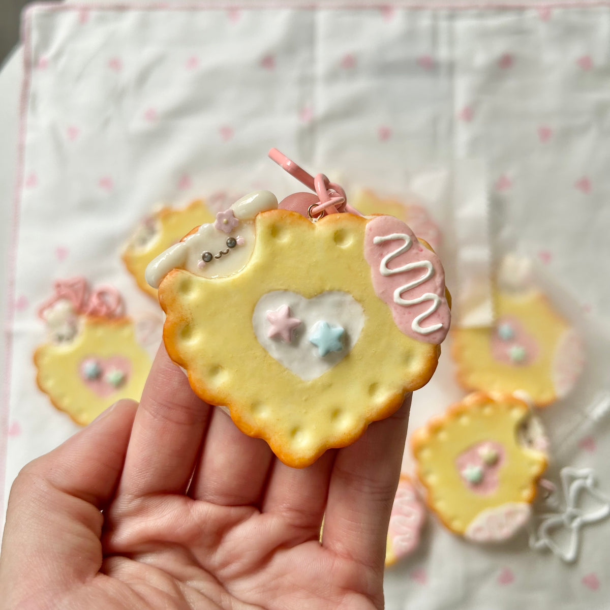 Sheepybunnie Cookie Heart Keychain/Magnet
