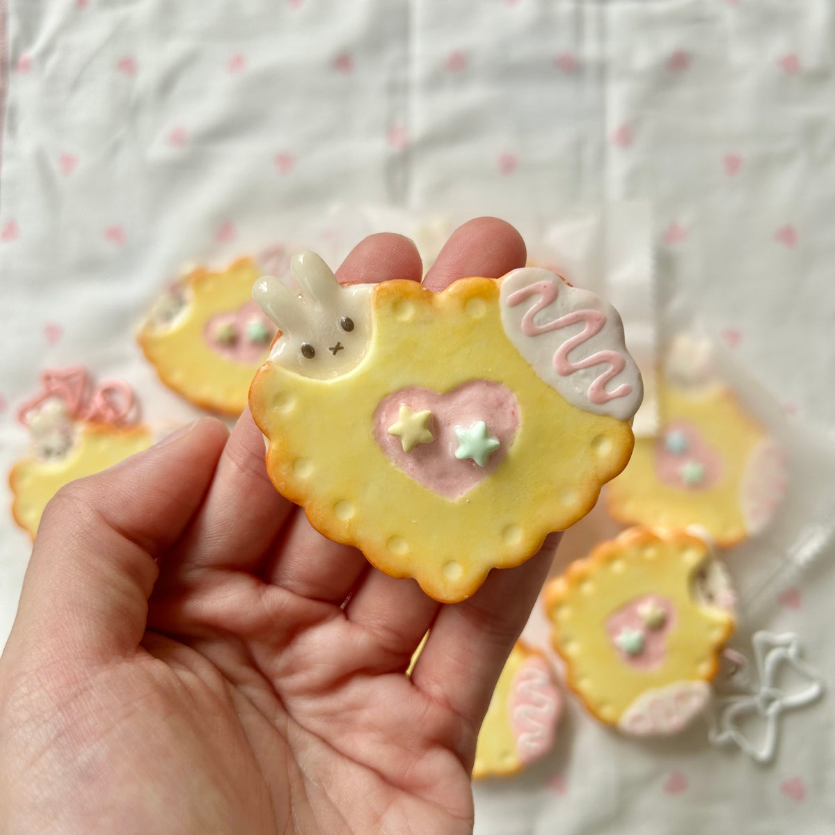 Sheepybunnie Cookie Heart Keychain/Magnet