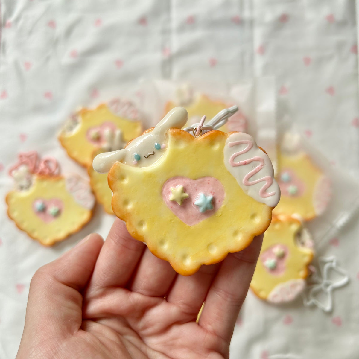 Sheepybunnie Cookie Heart Keychain/Magnet