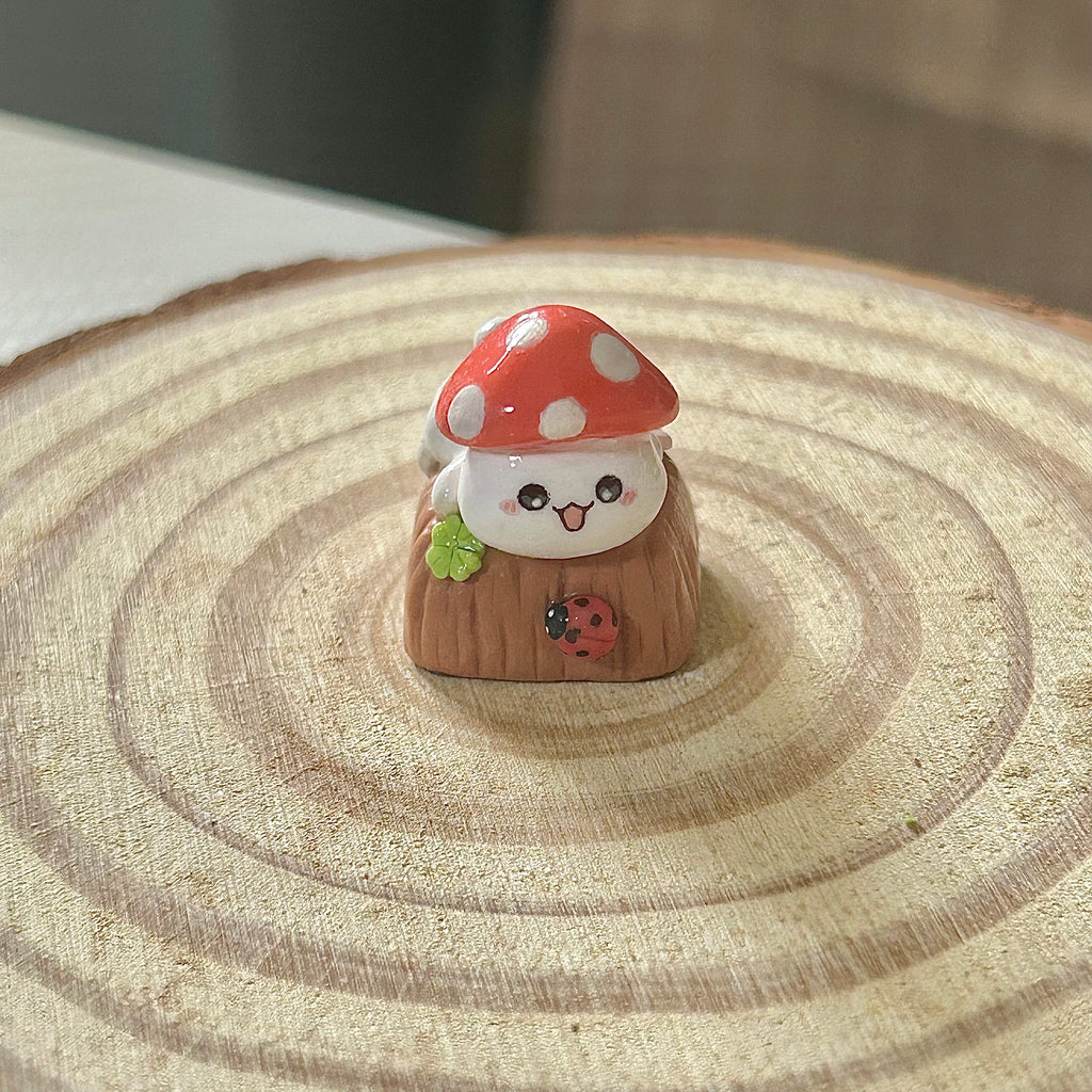 Cotton Mushroom Log Keycap
