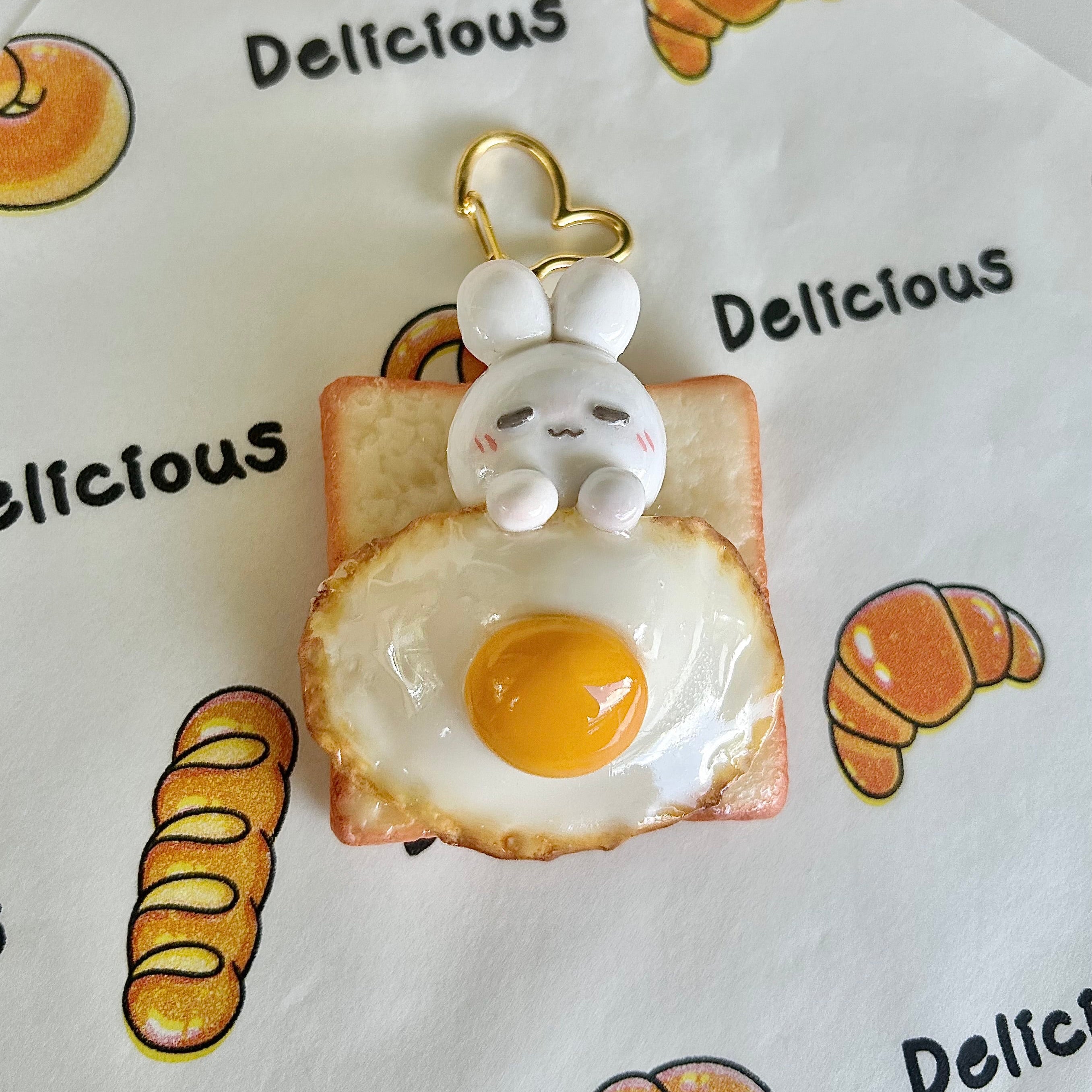 Bunnie Egg Bread/Toast Magnet or Keychain
