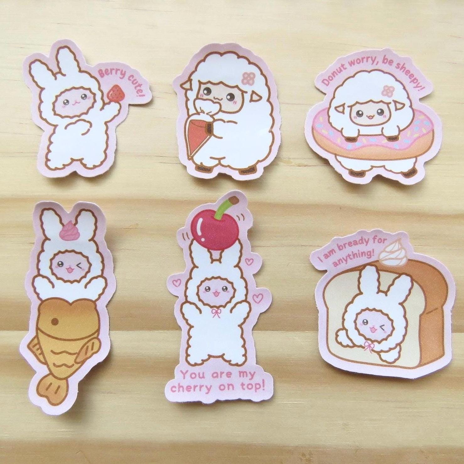 Glitter die-cut bunny and sheep stickers