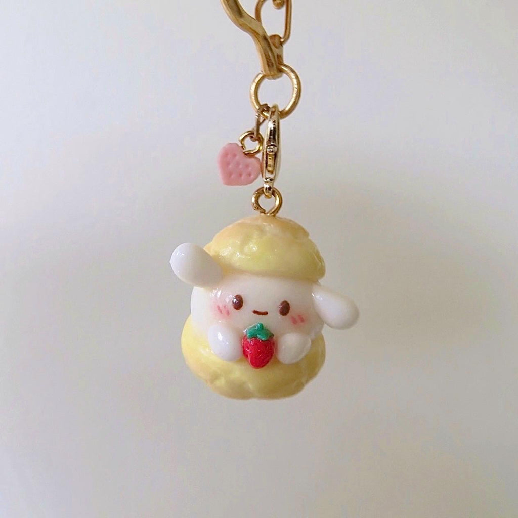 Bunnie Cream Puff/Choux Pastry Keychain