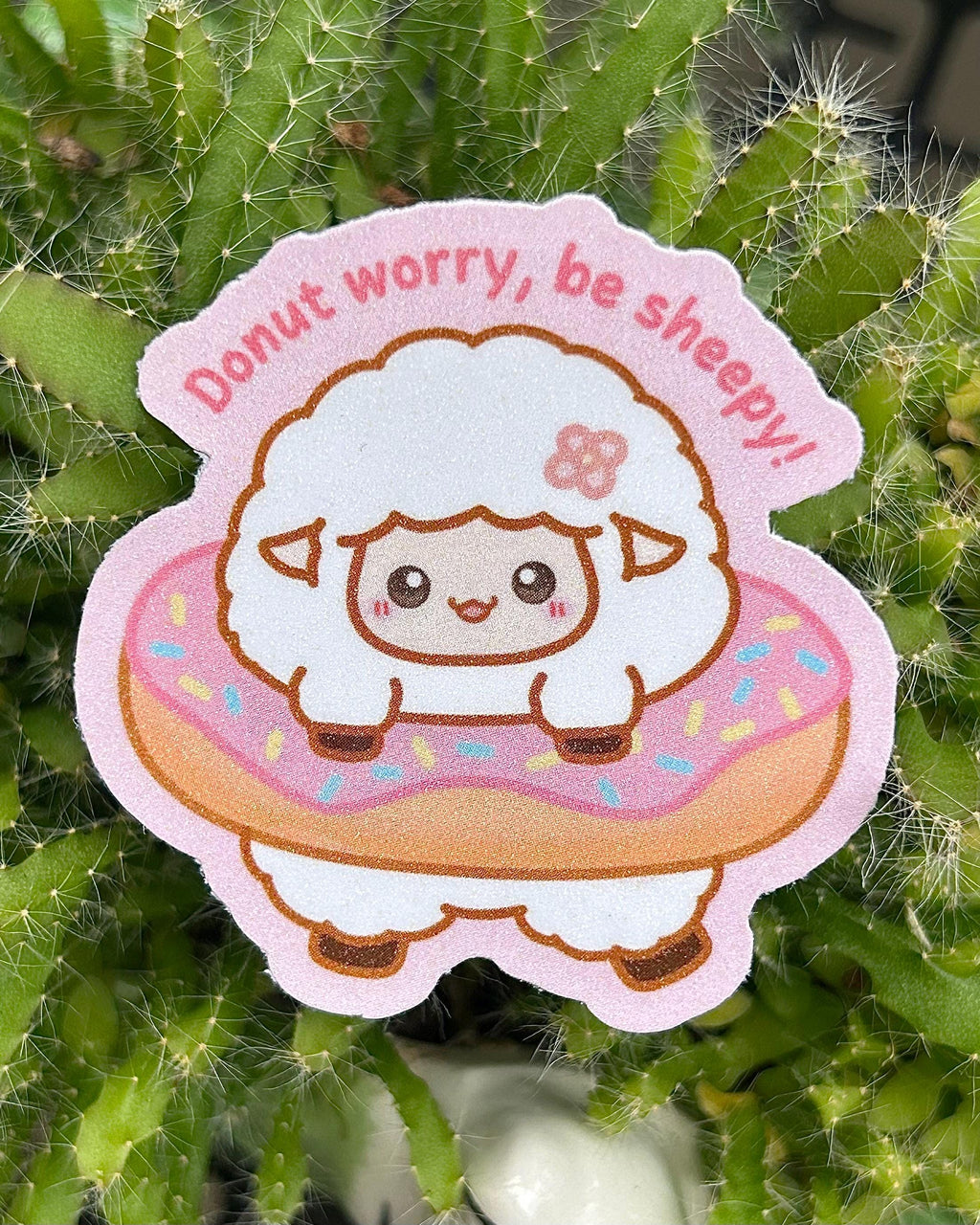 Glitter die-cut bunny and sheep stickers