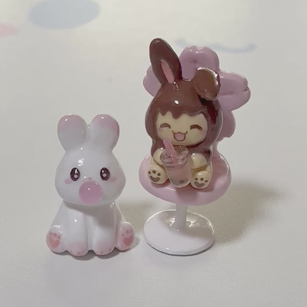 Momobun and Cocobun Sakura Chair Spinner/Desk Friend (Made-to-Order)